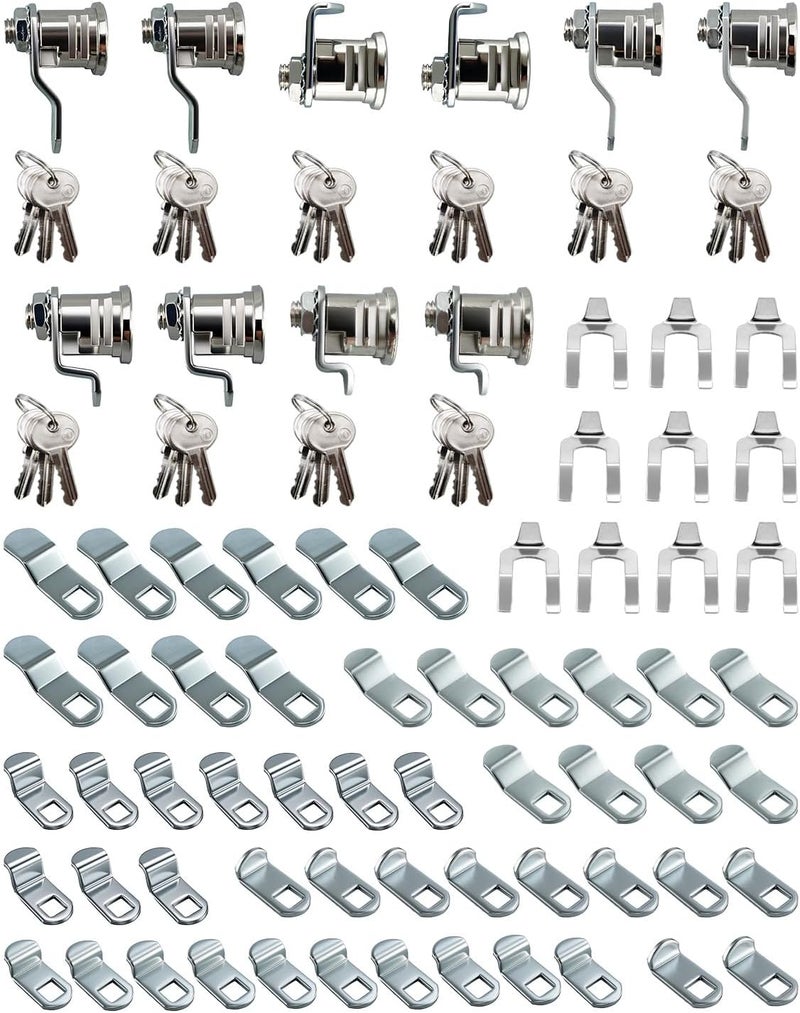 TADYAO 10 Pcs Mailbox Lock Replacement Kit Fit for Several Mailboxes Brands ILCO 1003M Keyway Replace S4140, 90°Counter Clockwise Rotation, 3 Keys, 5 Cam, Nickel Finish - Image 1
